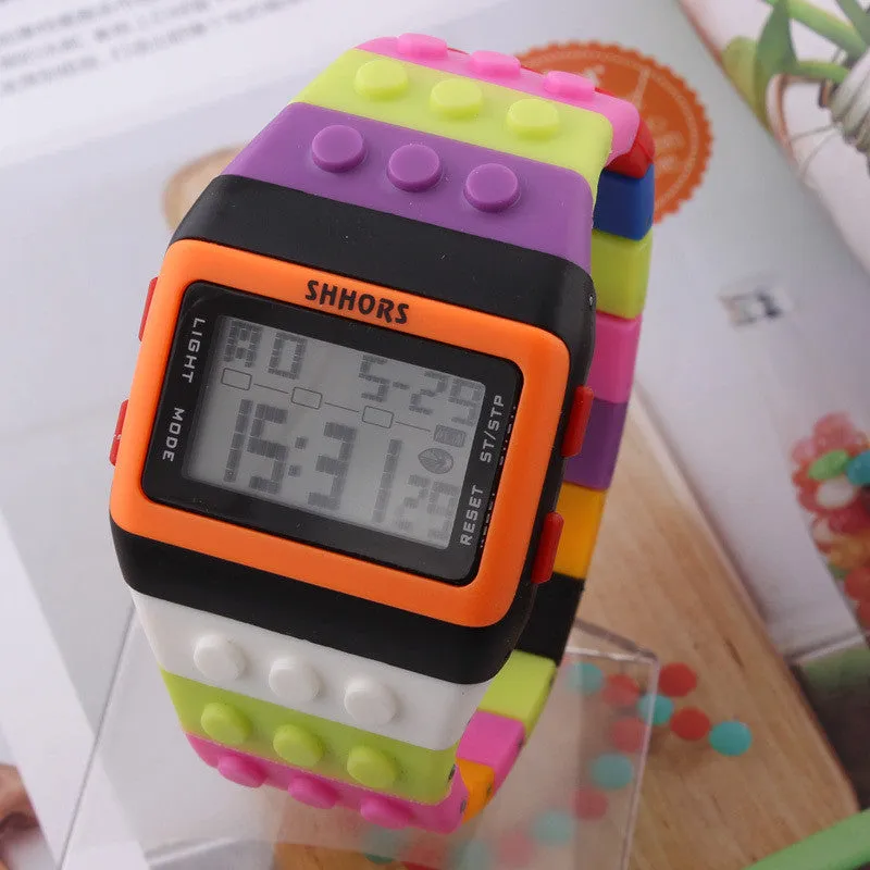 LED Watch Coloful Stripe Unisex New Sports Watches Shhors Rainbow watch Digital Hour Wristwatch