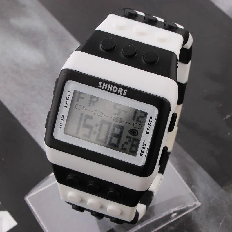 LED Watch Coloful Stripe Unisex New Sports Watches Shhors Rainbow watch Digital Hour Wristwatch