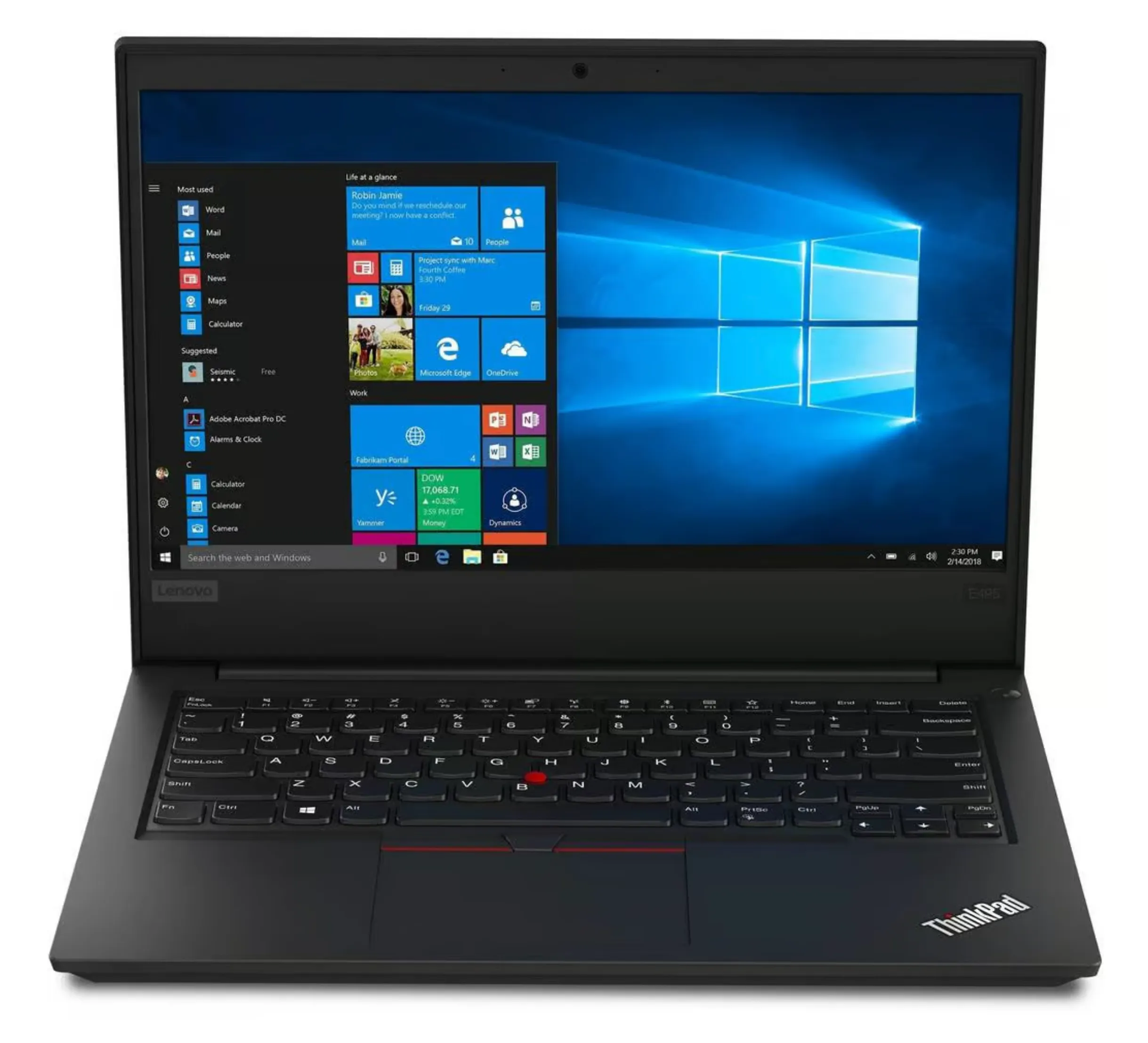 Lenovo ThinkPad E495 14-inch Laptop - AMD Ryzen 7 3700U 16GB RAM 256GB SSD Webcam Win 11 Home