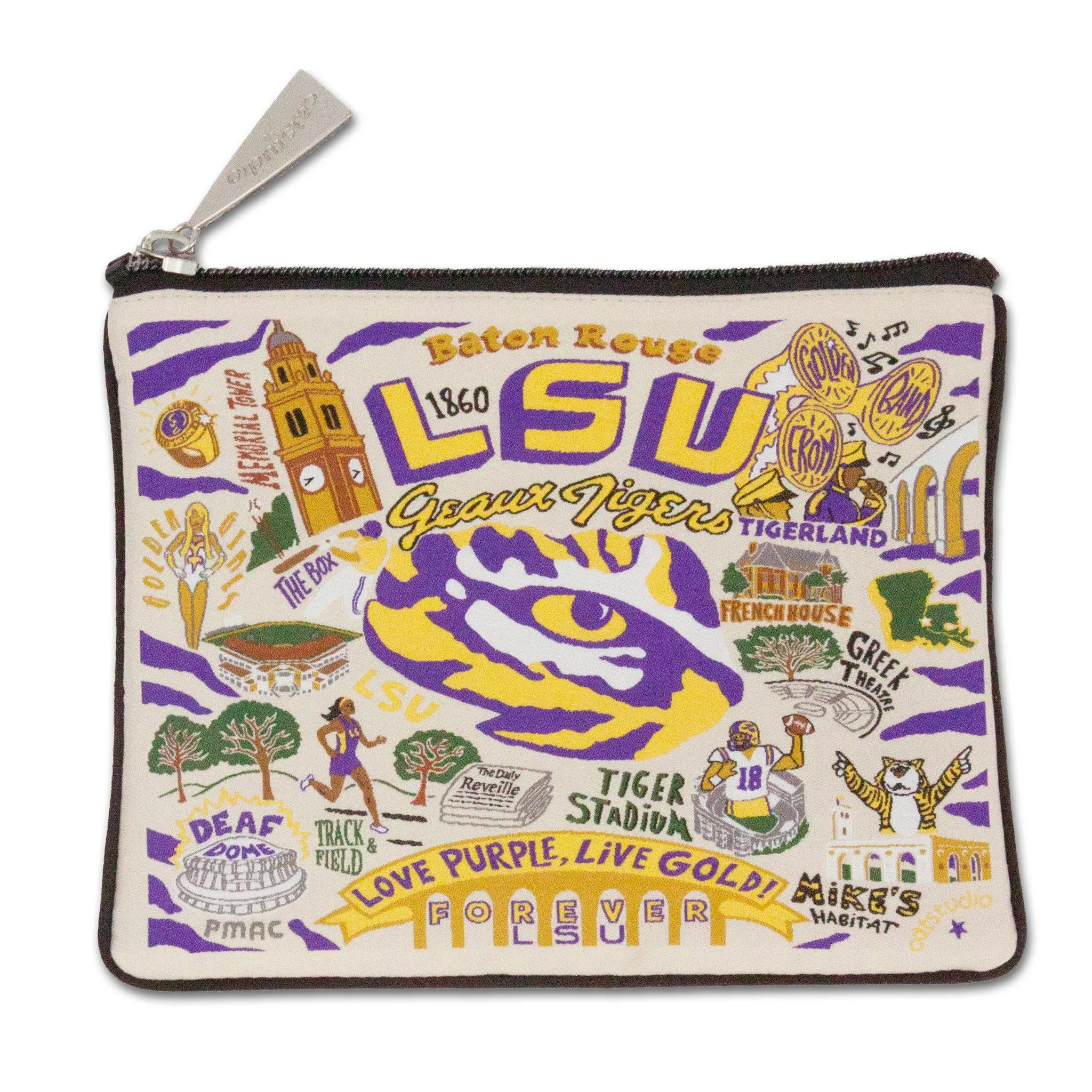 Louisiana State University (LSU) Collegiate Zip Pouch