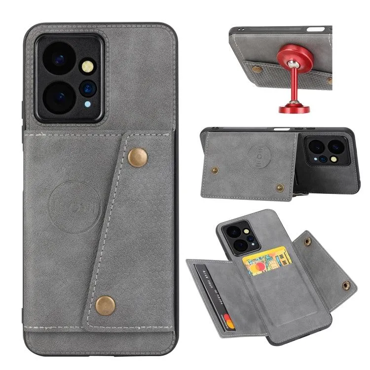 Magnetic Flip Wallet Case with Double Card Slots