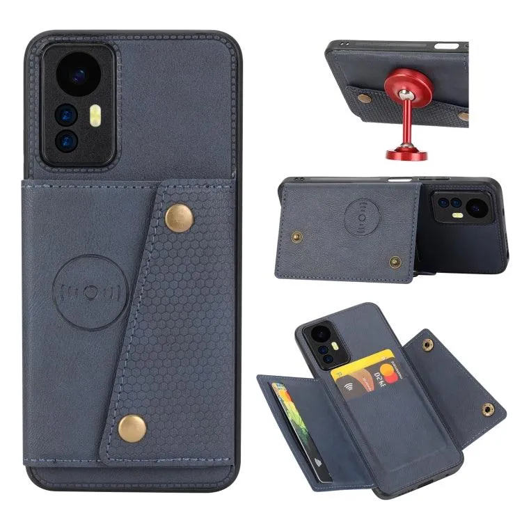 Magnetic Flip Wallet Case with Double Card Slots