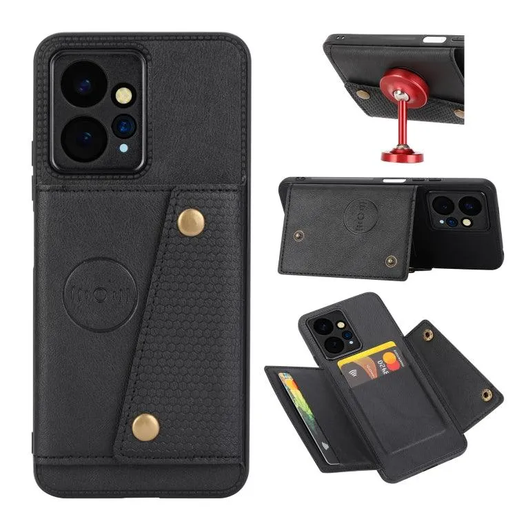 Magnetic Flip Wallet Case with Double Card Slots