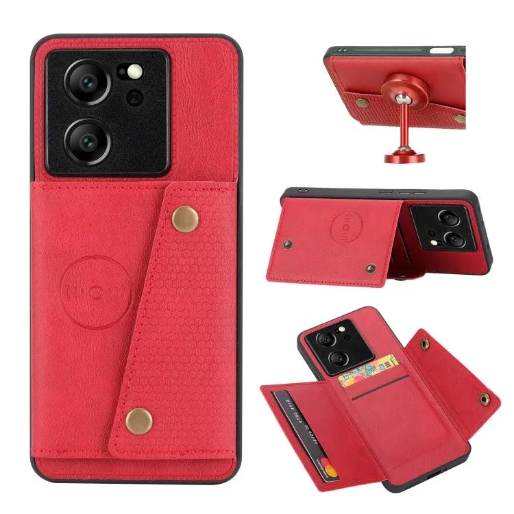 Magnetic Flip Wallet Case with Double Card Slots