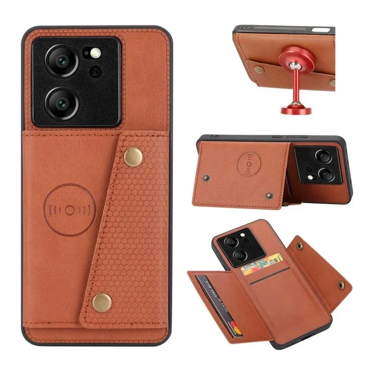 Magnetic Flip Wallet Case with Double Card Slots