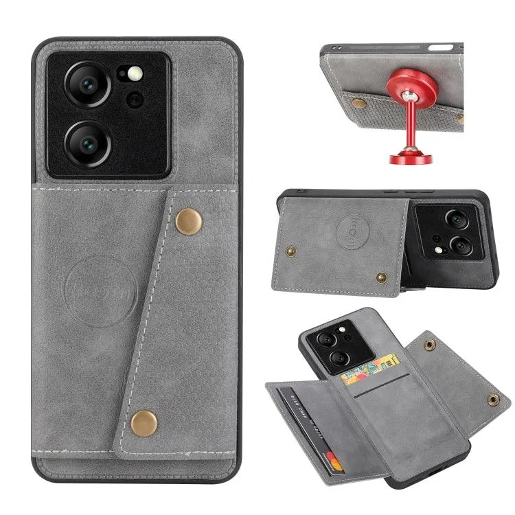 Magnetic Flip Wallet Case with Double Card Slots