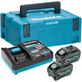 Makita 191V42-8 40V Max XGT Power Source Kit 240V With 2 x 5.0Ah BL4050F Batteries, Charger & Case