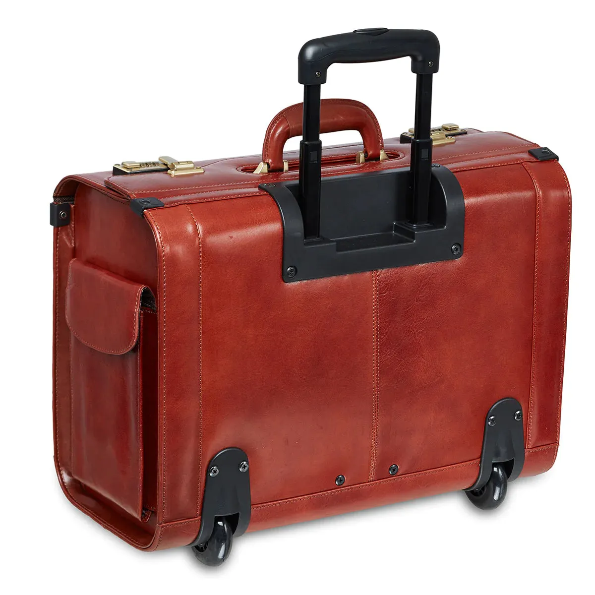 Mancini Deluxe Wheeled Catalog Case - Genuine Leather