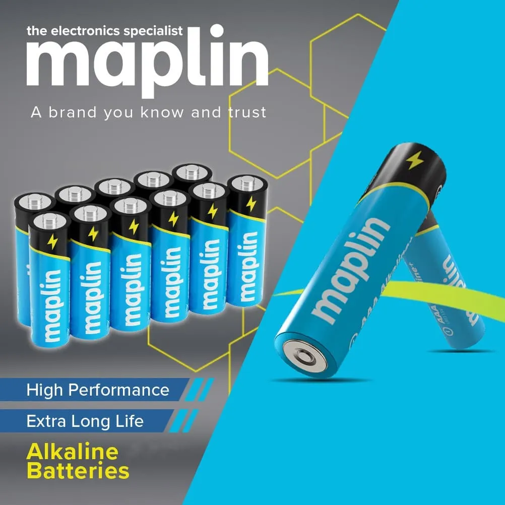 Maplin 10x AA LR6 / 10x AAA LR03 7 Years Shelf Life 1.5V High Performance Alkaline Batteries