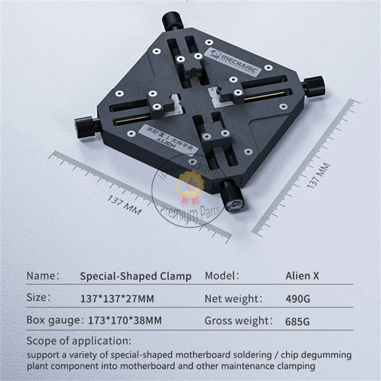 Mechanic Alien-X Special-Shaped Clamp Multifunctional IC Chip Glue Removal Fixture for Mobile Phone Motherboard Repair Clamp