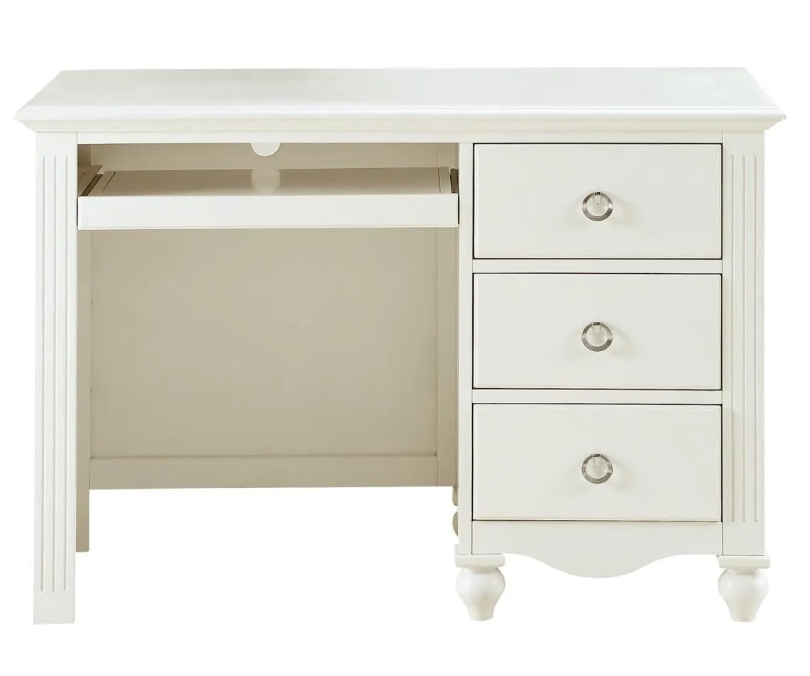 Meghan 3 Drawer Writing Desk in White 2058WH-15