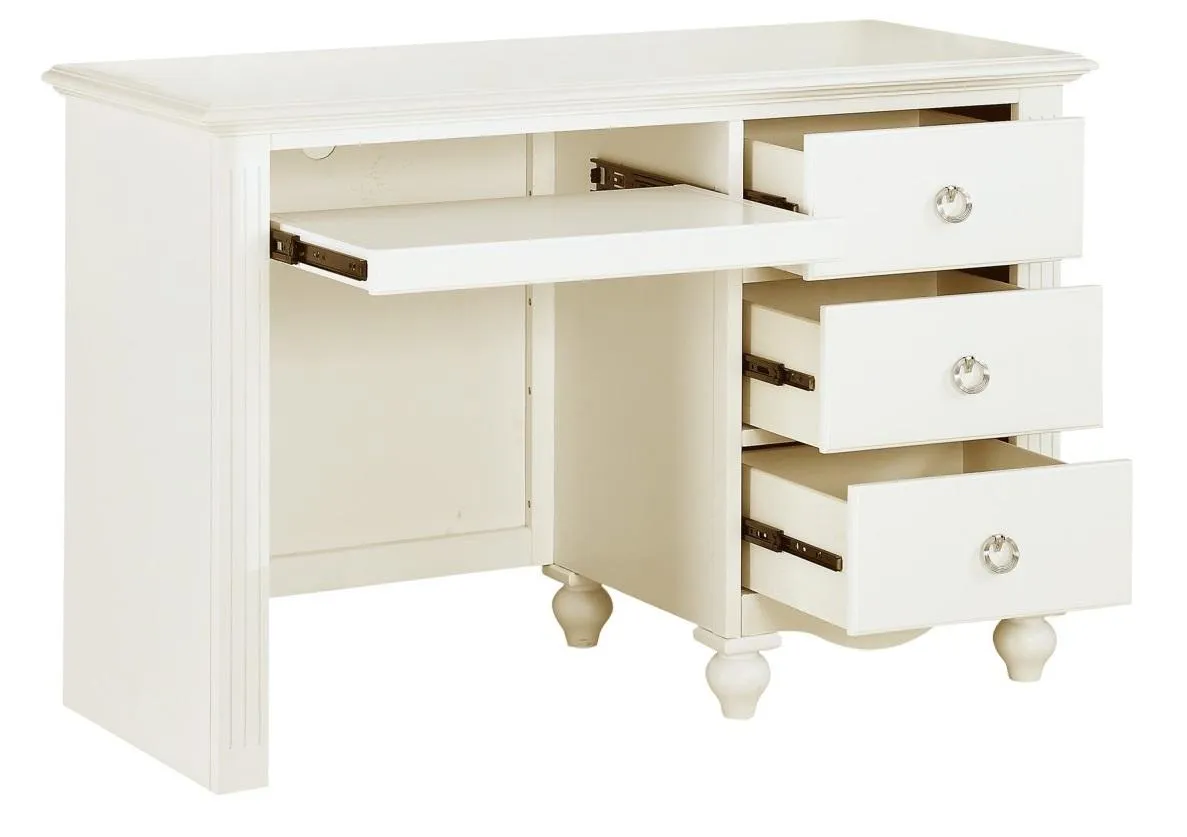 Meghan 3 Drawer Writing Desk in White 2058WH-15