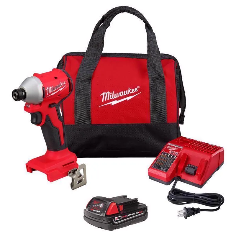 Milwaukee 18V M18 Compact Next Gen 1/4 in. Cordless Brushless Impact Driver Kit (Battery & Charger)