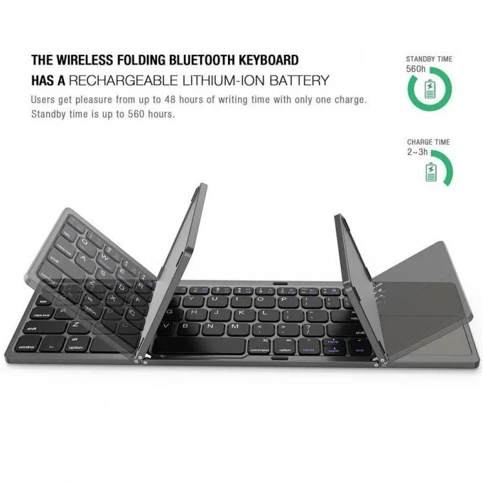 Mini Foldable Bluetooth Keyboard with Touchpad