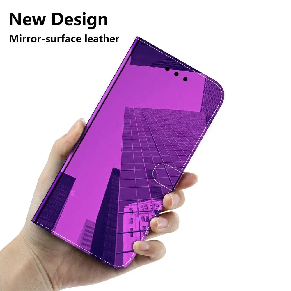 Mirror Motorola Moto E32 flip case - Purple