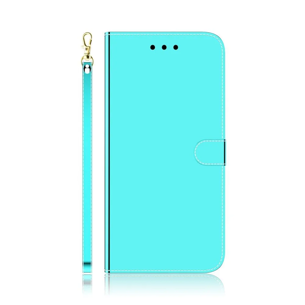 Mirror Motorola Moto G60s flip case - Cyan