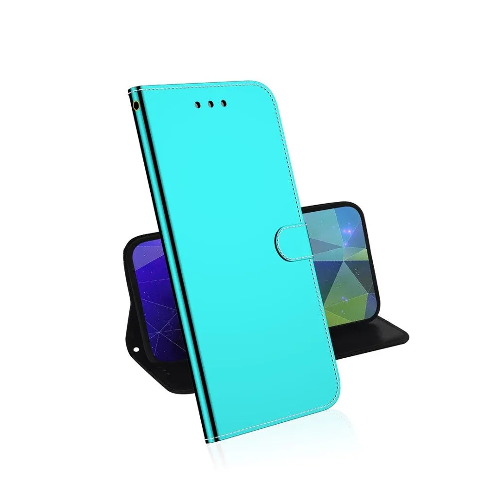 Mirror Motorola Moto G60s flip case - Cyan