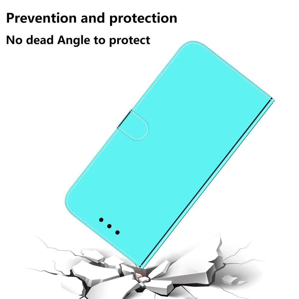 Mirror Motorola Moto G60s flip case - Cyan