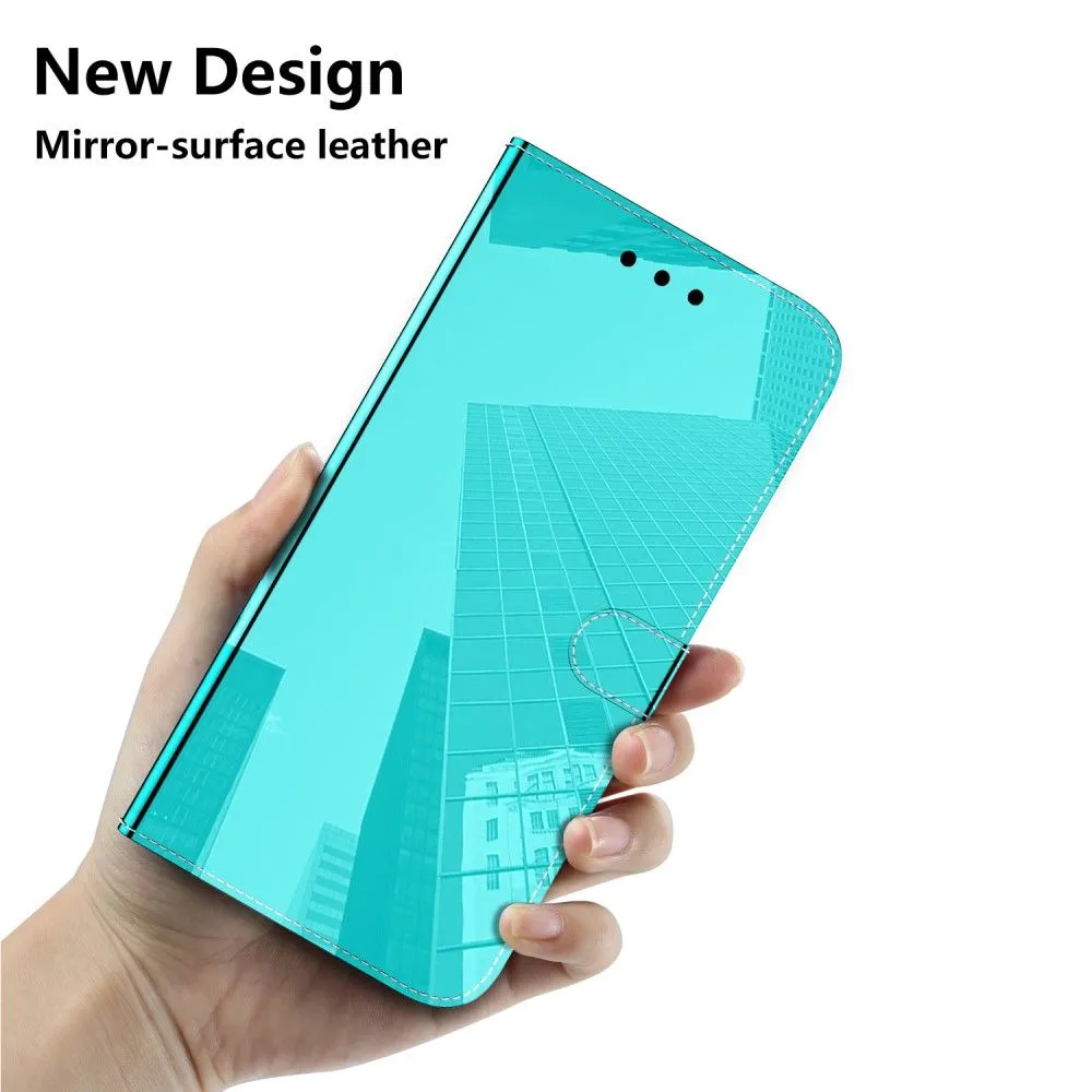 Mirror Motorola Moto G60s flip case - Cyan