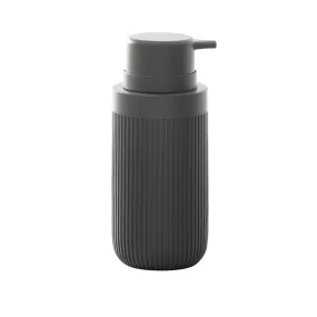 Modern Ribbed Grey Bath Accessories, Soap/Lotion Pump 