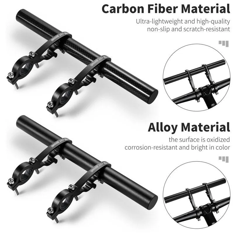 MTB Carbon Handlebar Extender Road Bike Integrated Handle Aluminium Extension Bar Bike Computer Light Phone Stand