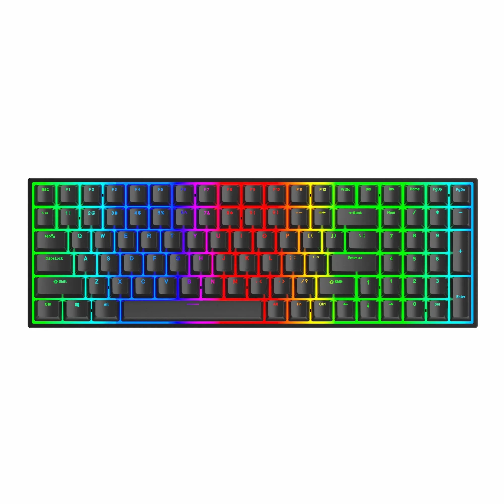 MXRSKEY 96U 96 key dual mode Bluetooth 5.0 Mechanical Keyboard lighting effect RGB switch led type c software macro