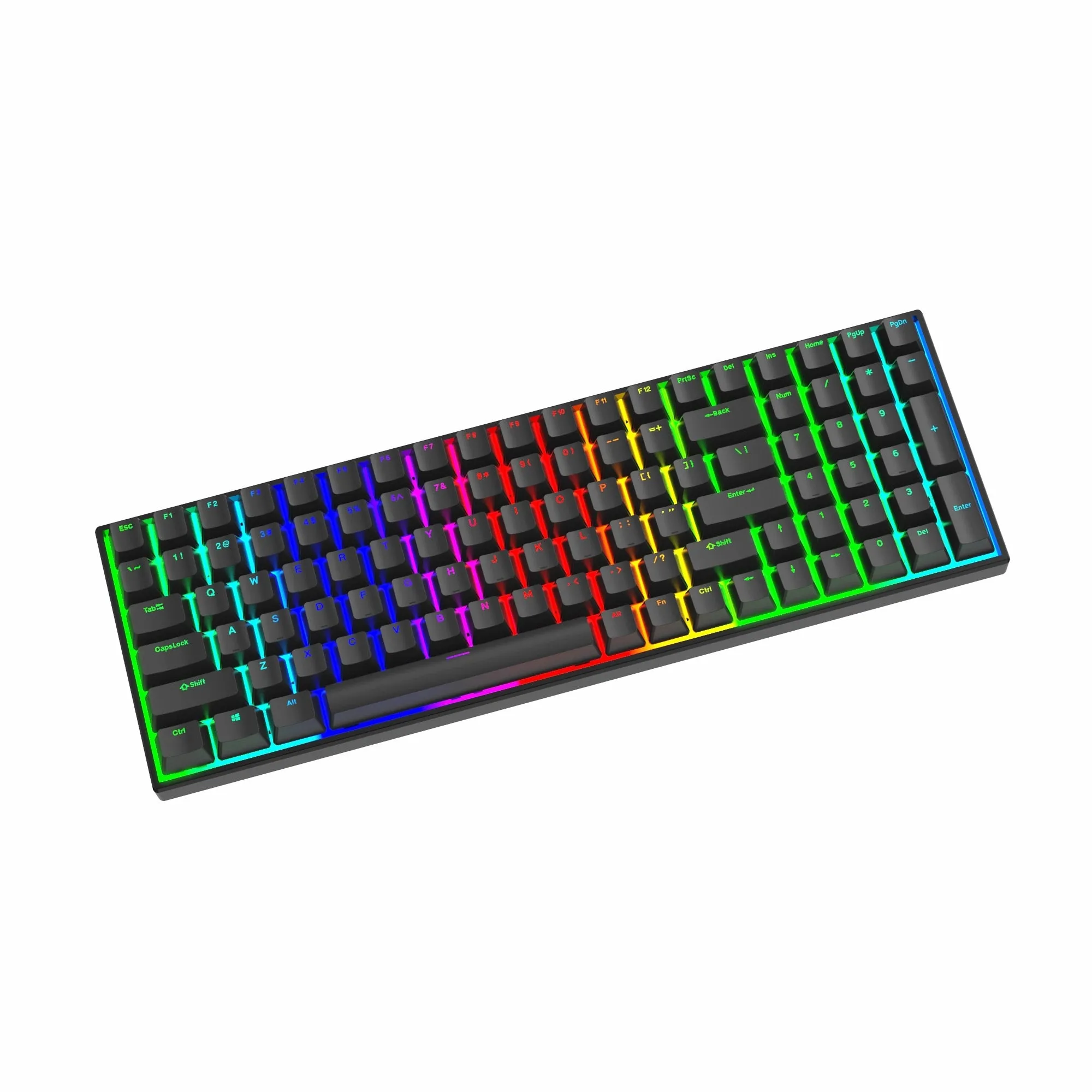 MXRSKEY 96U 96 key dual mode Bluetooth 5.0 Mechanical Keyboard lighting effect RGB switch led type c software macro