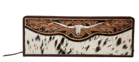 Myra Bag Spirit of the Herd Hand Tooled Cowhide Jewelry Case S-8091