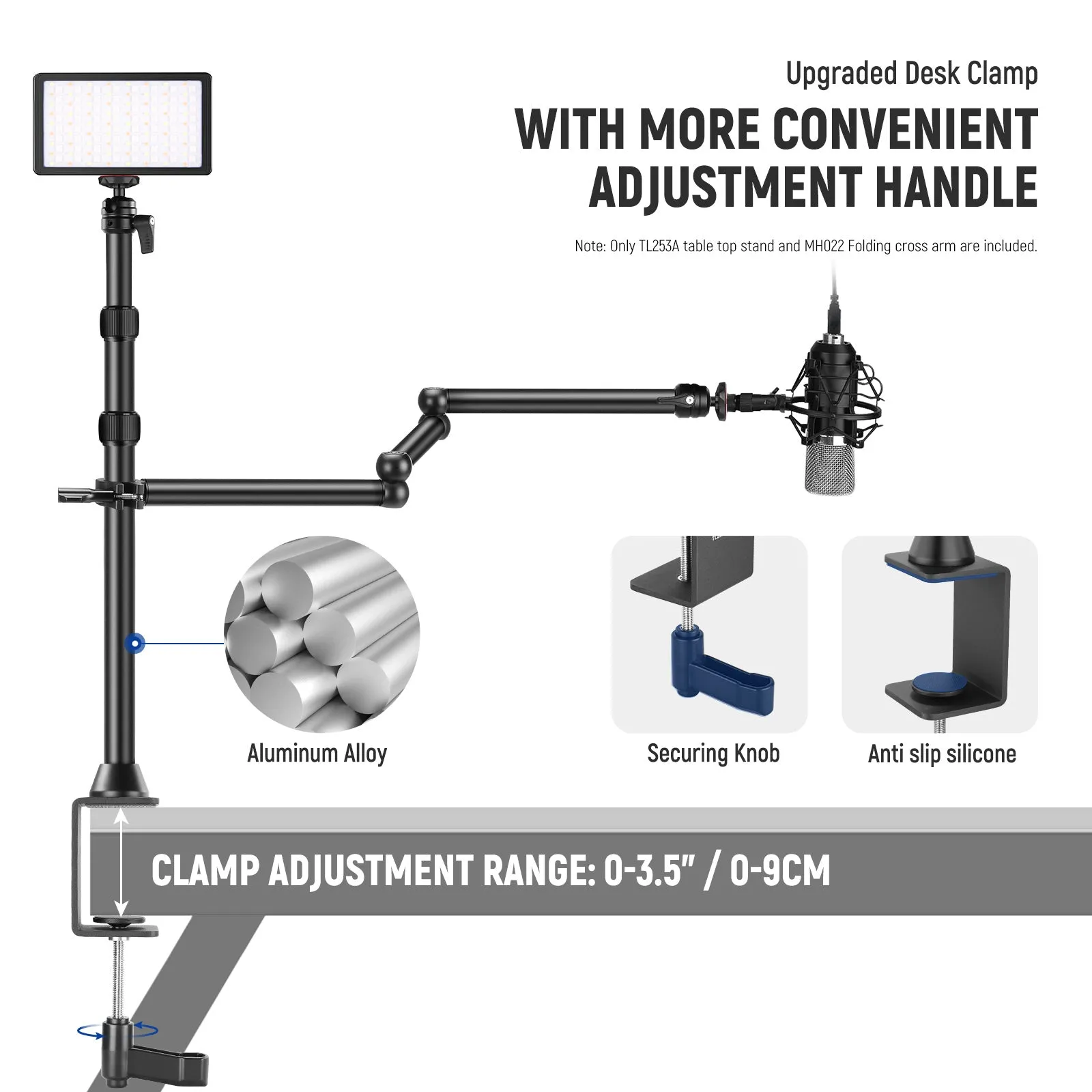 NEEWER TL253A MH022 Upgraded Tabletop Camera Mount Stand