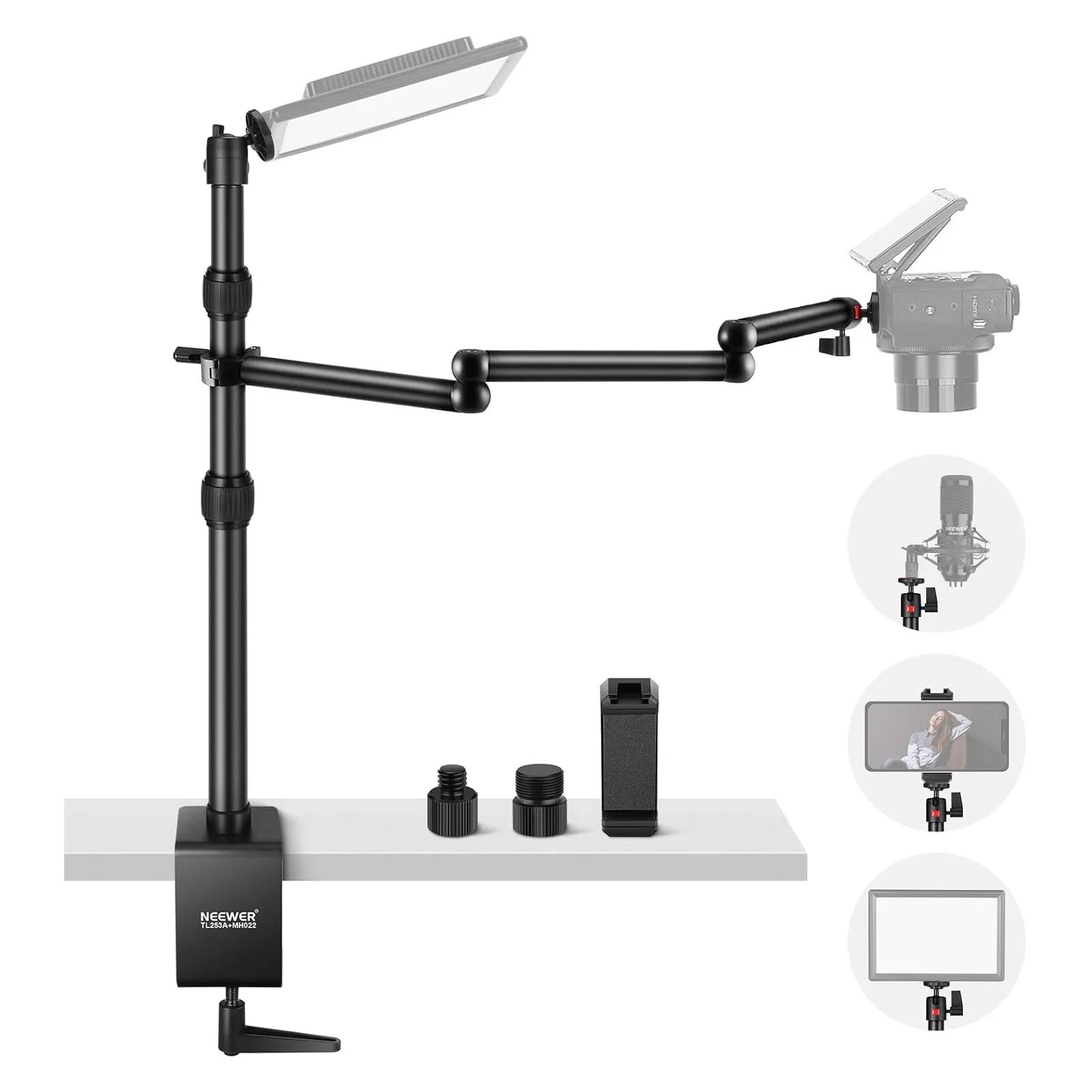 NEEWER TL253A MH022 Upgraded Tabletop Camera Mount Stand