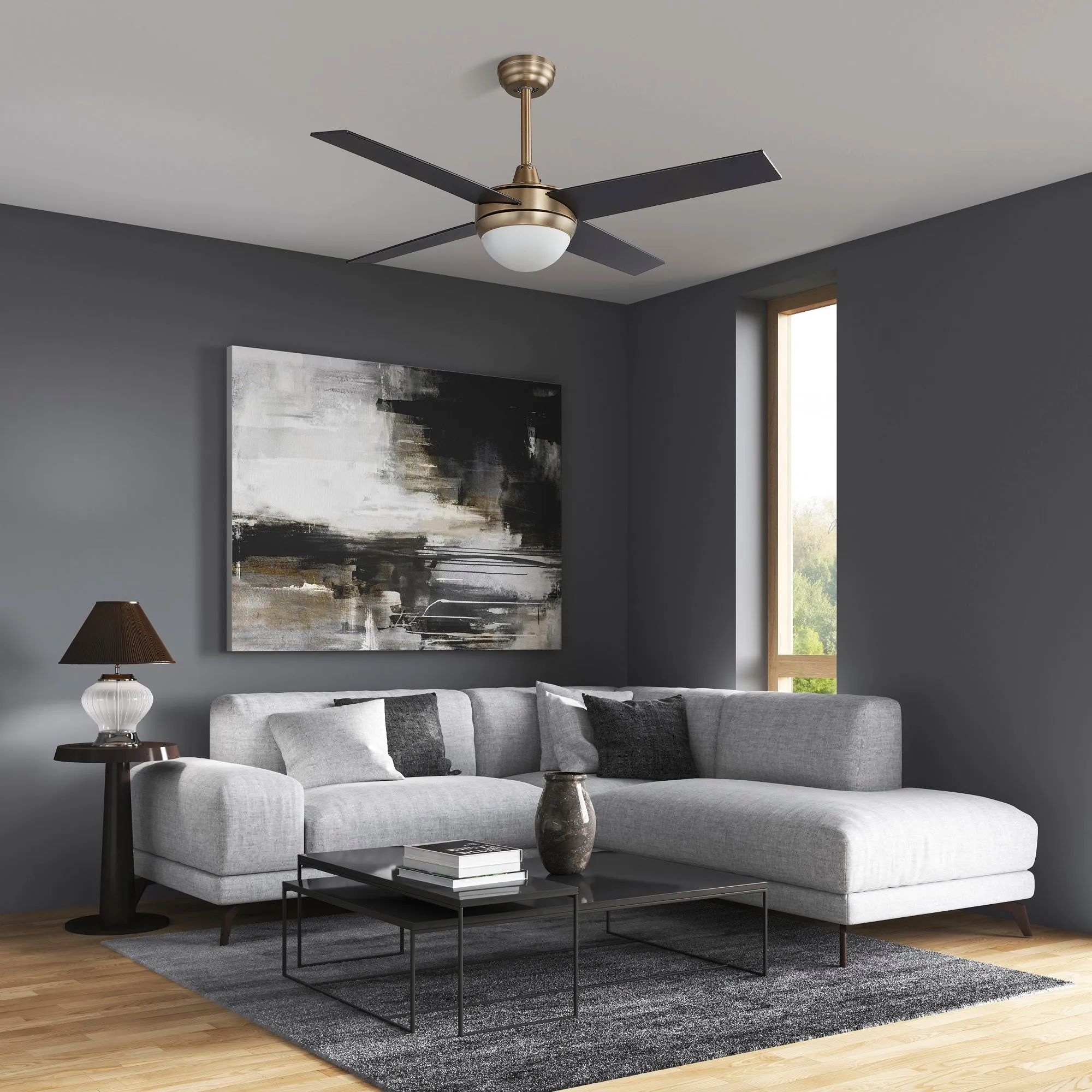 Nova Modern Smart Ceiling Fan with LED Light 52 inch