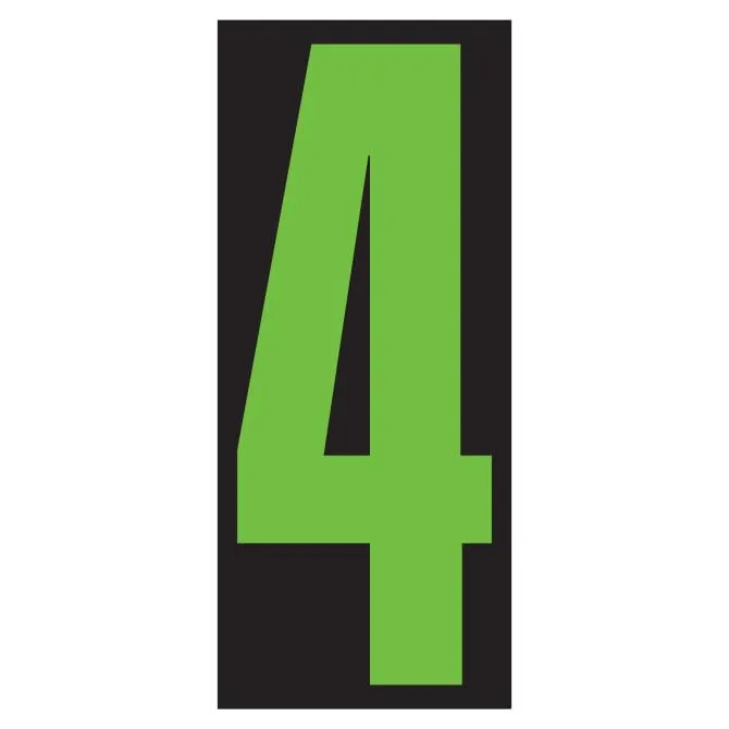 Number Window Stickers - Fluorescent Green & Black Car Dealer Number Stickers - Durable, Weatherproof Vinyl with Easy On/Off Adhesive - Back Slit for Seamless Installation - 5-1/2"