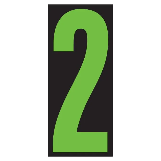 Number Window Stickers - Fluorescent Green & Black Car Dealer Number Stickers - Durable, Weatherproof Vinyl with Easy On/Off Adhesive - Back Slit for Seamless Installation - 5-1/2"