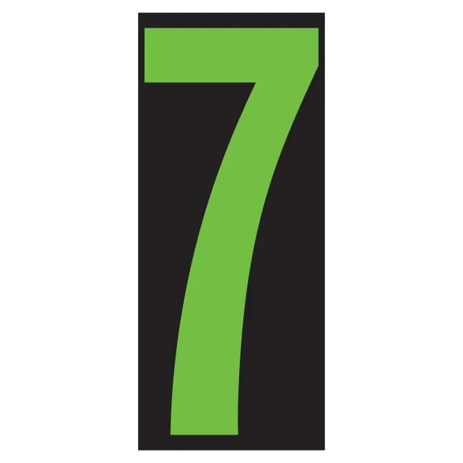 Number Window Stickers - Fluorescent Green & Black Car Dealer Number Stickers - Durable, Weatherproof Vinyl with Easy On/Off Adhesive - Back Slit for Seamless Installation - 5-1/2"