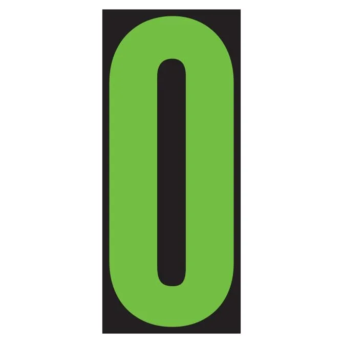 Number Window Stickers - Fluorescent Green & Black Car Dealer Number Stickers - Durable, Weatherproof Vinyl with Easy On/Off Adhesive - Back Slit for Seamless Installation - 5-1/2"