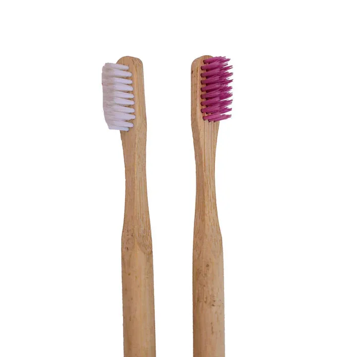 ONEarth Bamboo  Round Handle Toothbrush Pack of 2