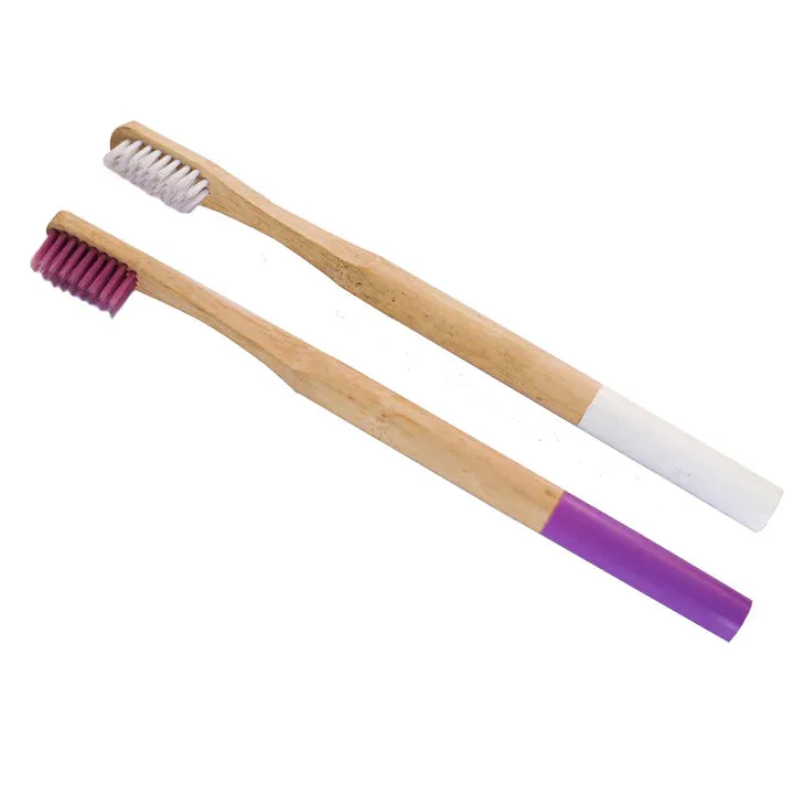 ONEarth Bamboo  Round Handle Toothbrush Pack of 2