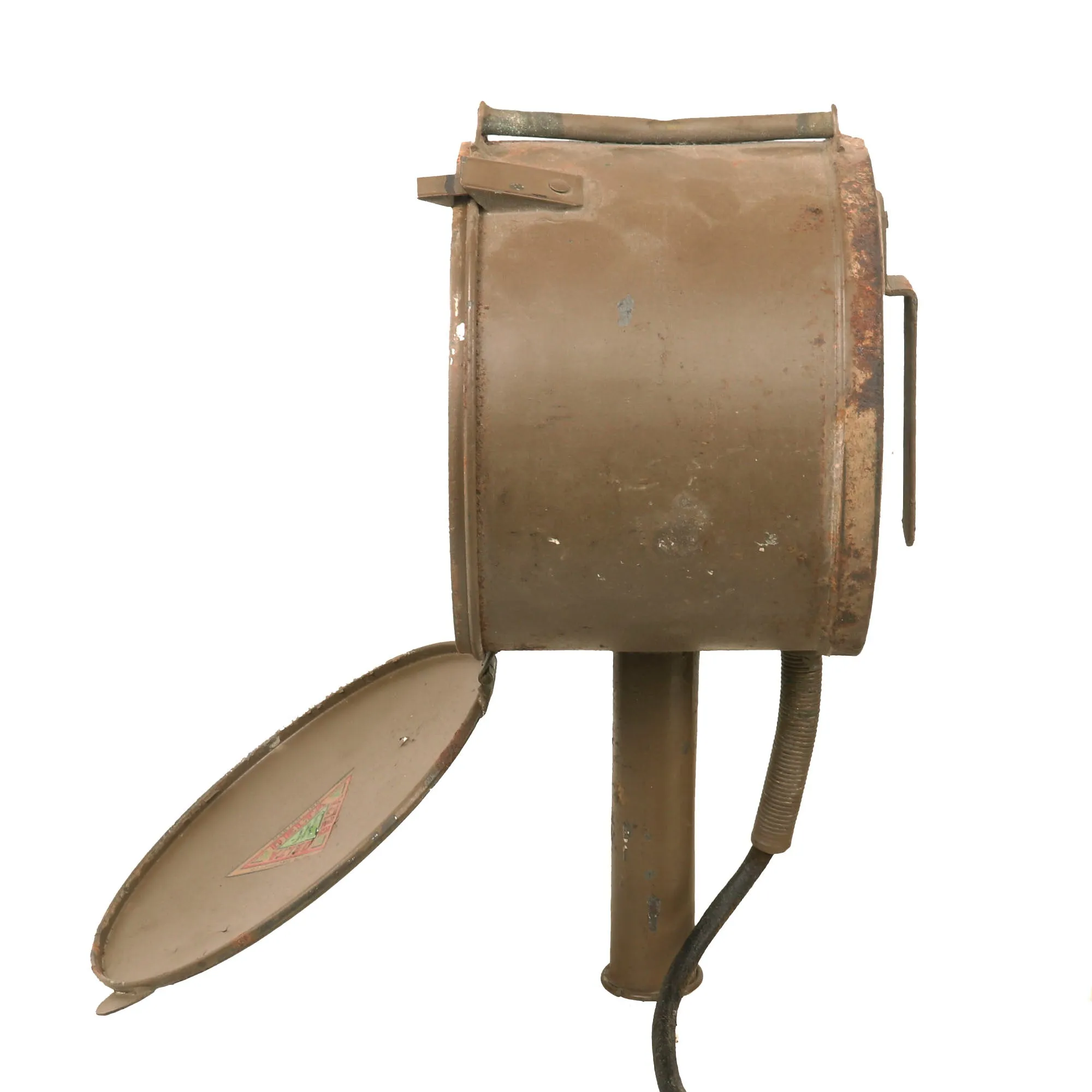 Original U.S. WWI 14-CM. Signal Lamp Type EE-6 with Battery Case & Instruction Manual by Delta