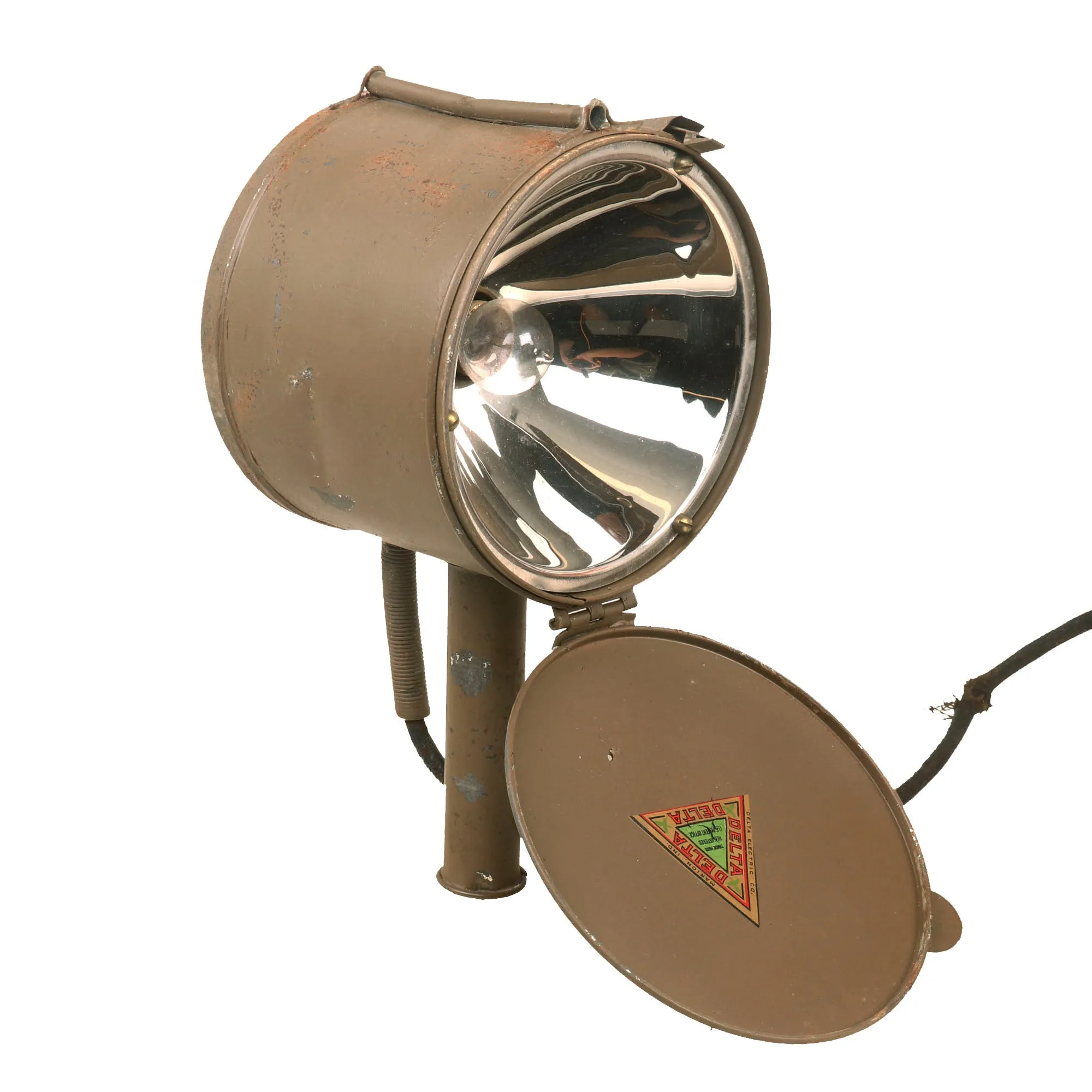 Original U.S. WWI 14-CM. Signal Lamp Type EE-6 with Battery Case & Instruction Manual by Delta