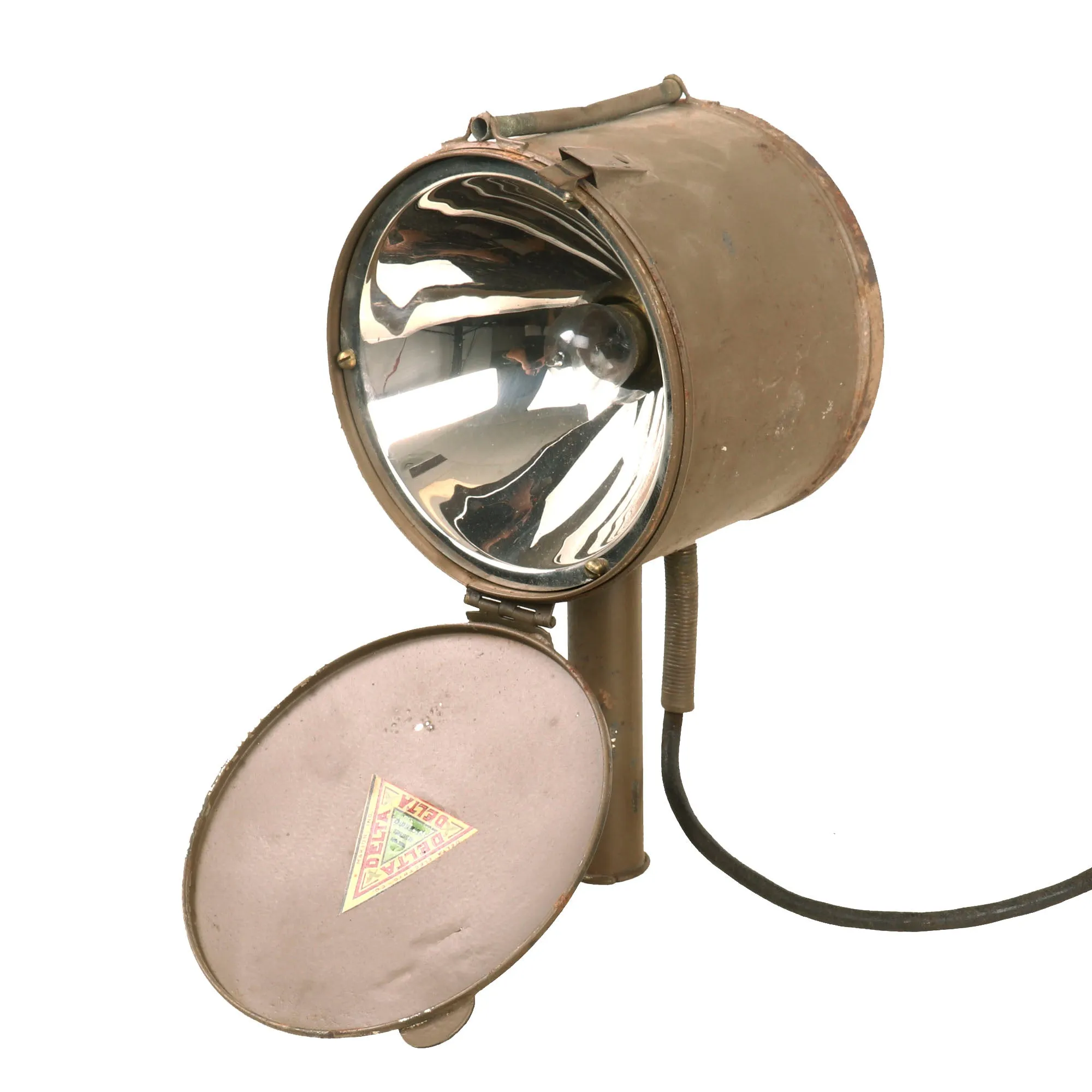 Original U.S. WWI 14-CM. Signal Lamp Type EE-6 with Battery Case & Instruction Manual by Delta