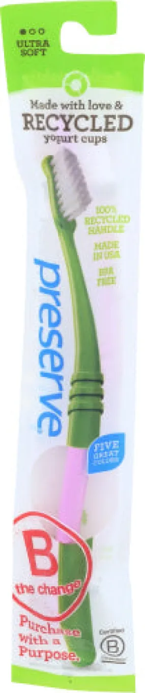 Preserve Toothbrush, Ultra Soft Lightweight Pouch 1 Ea - Pack Of 6