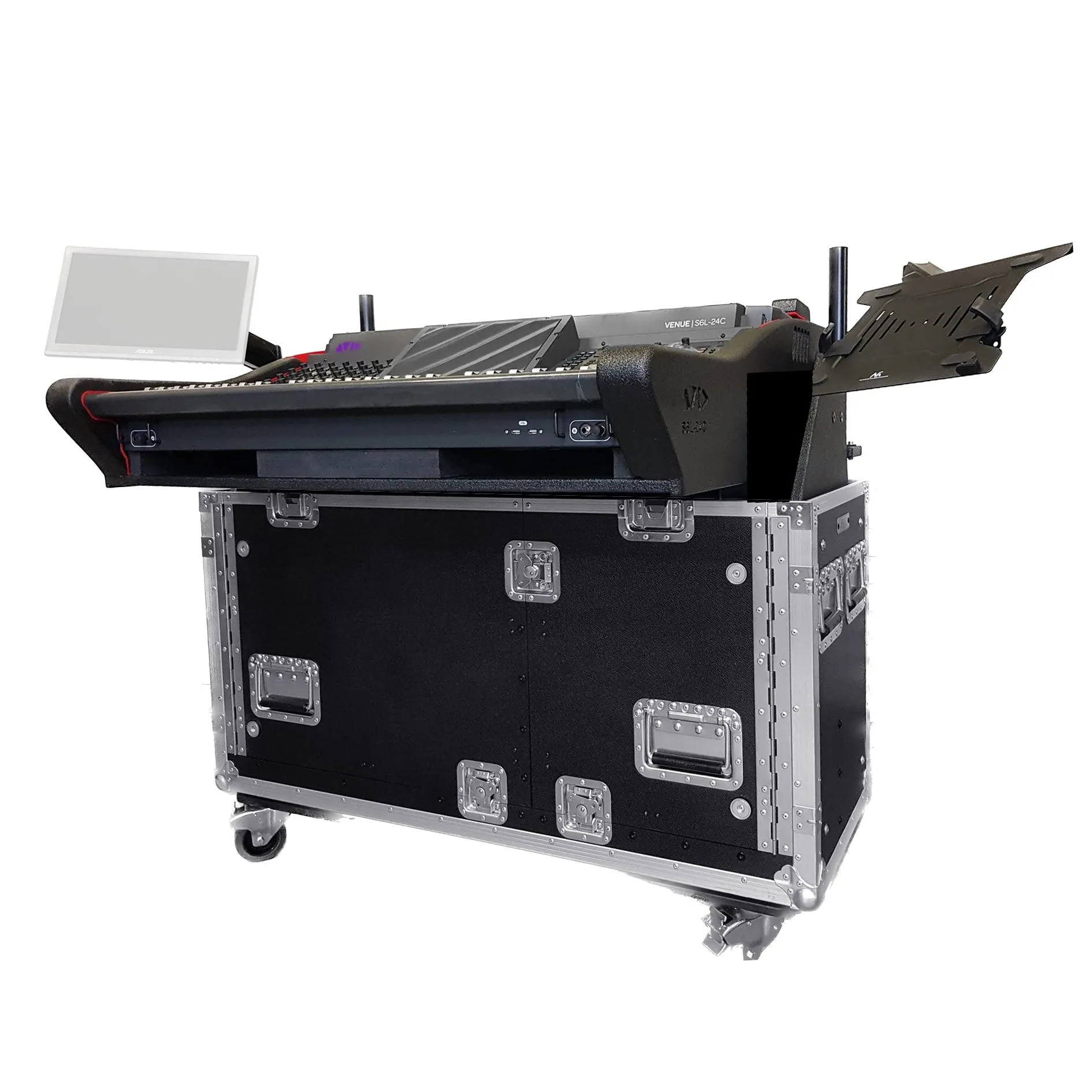 ProX XZF-AVID-S6L-16CH D2U For Avid Venue S6L-16CH Flip-Ready Hydraulic Console Easy Retracting Lifting 2U Rack Space Detachable Case by ZCASE