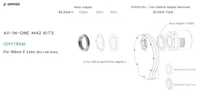 QHY M42 Adapter for Nikon F lens
