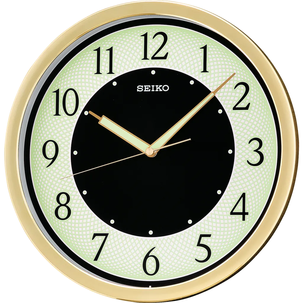 QXA472G Gold Clock with Black and White Dial