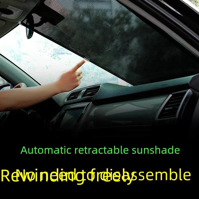 Retractable Automatic Car Sunshade: Front Windshield Heat Insulation Sun Visor