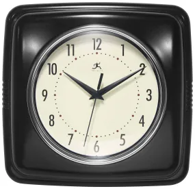 Retro Black Indoor Wall Clock: Black