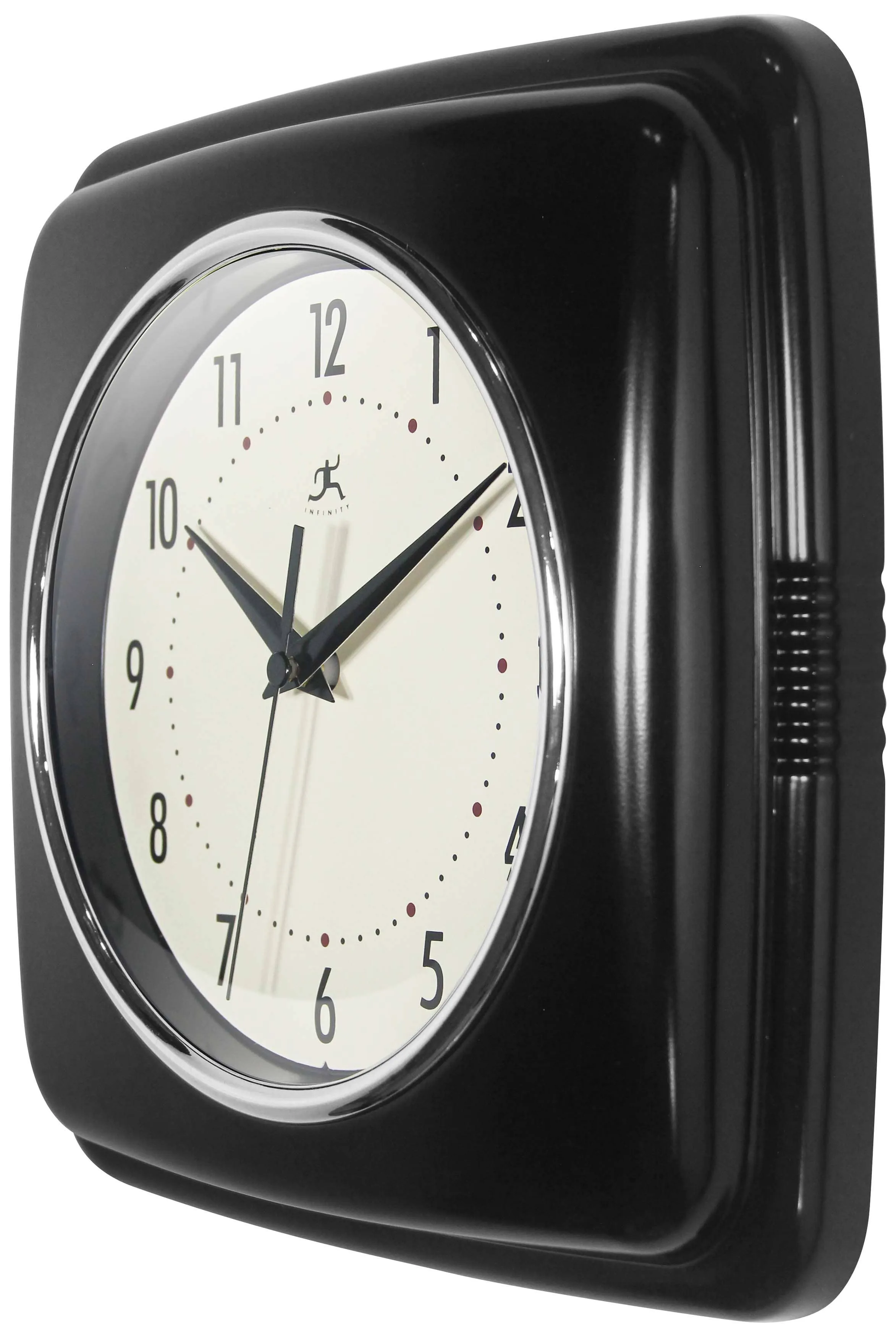 Retro Black Indoor Wall Clock: Black