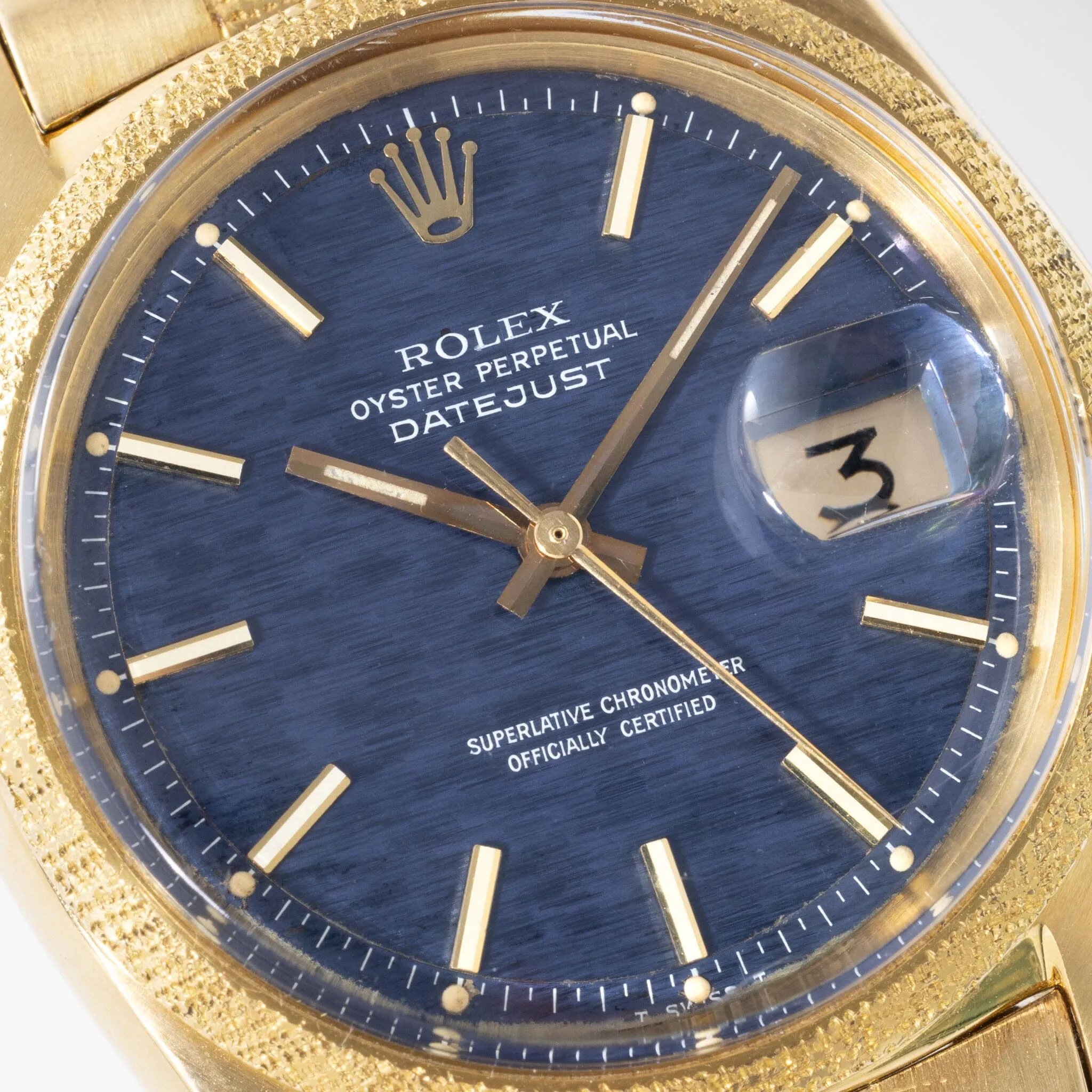 Rolex Datejust Yellow Gold Ref 1611 Morellis Shantung Dial