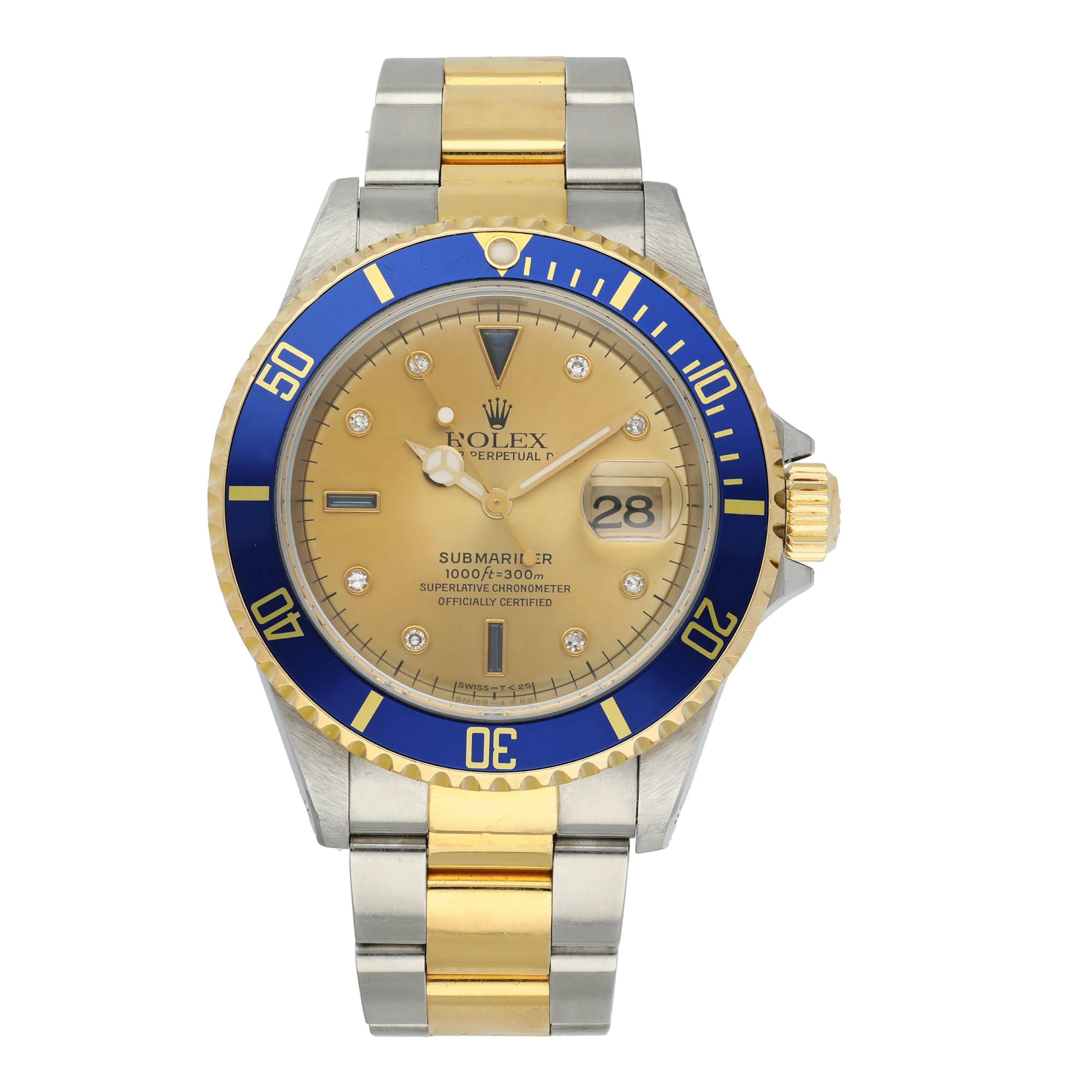 Rolex Submariner 16613 Serti Dial Men's Watch