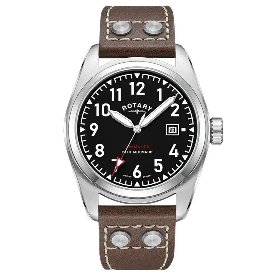 Rotary Commando Pilot Auto Men's Brown Watch GS05470/19